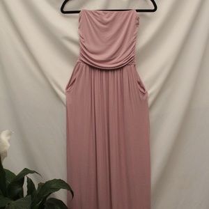 Pink Maxi Dress with Pockets